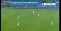 安以恩传中，姆本扎头球破门，铁人客场1-0领先浙江